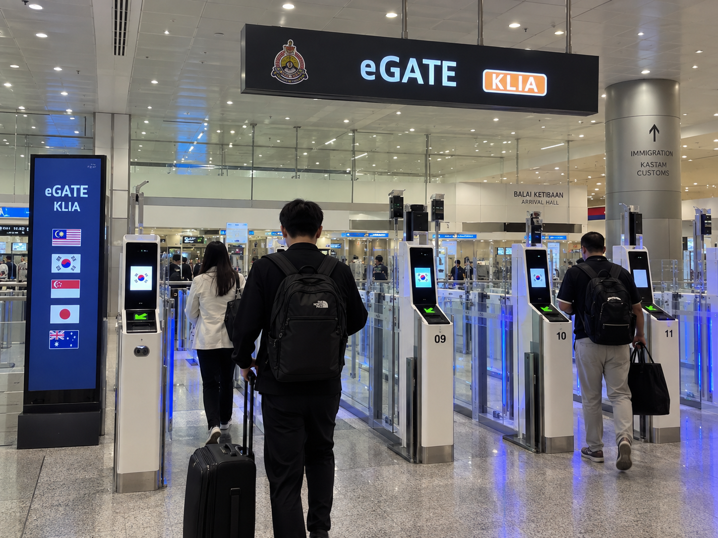 KLIA 터미널 1의 자동출입국심사 eGate