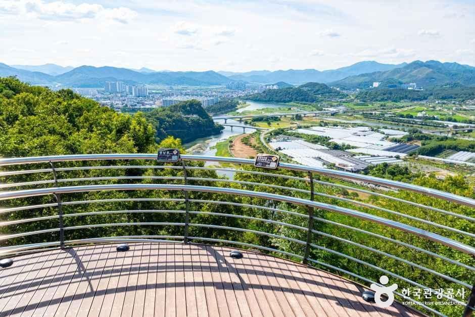 용두산전망대에서 시원하게 굽어본 밀양강 풍경
